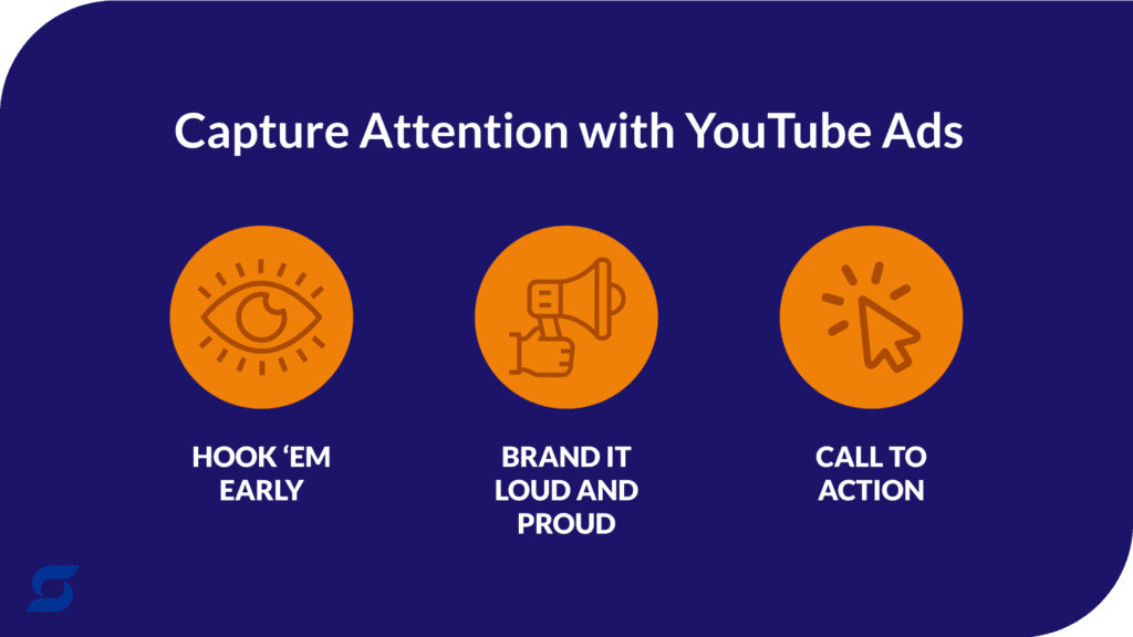 An infographic showing tips to capture attention with video ad creative